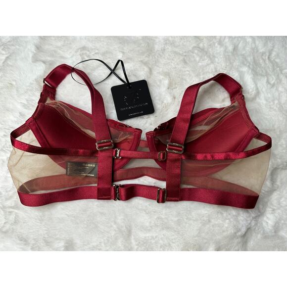 Honey Birdette STEPHANIE❤️ Strappy Red & Gold Bra 32D - Picture 3 of 3